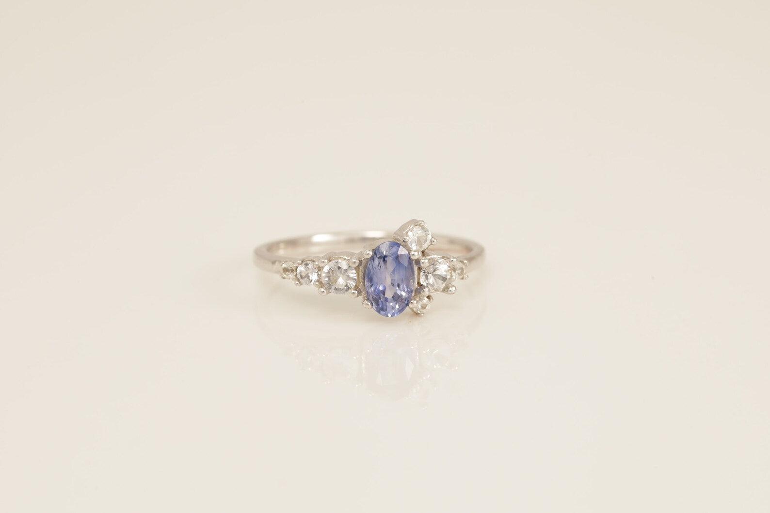 Amethyst Engagement Ring, Diamonds Cluster Ring, February Birthstone Ring, Unique Amethyst Anniversary Ring, Promise Ring